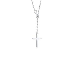 Elli Y-Kette Kreuz Infinity Symbol 925 Silber silberfarben Damen