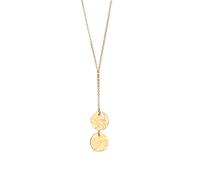 Elli Y-Kette Plättchen Anhänger Strukturiert 925 Silber goldfarben Damen