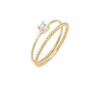 Elli Zirkonia Gedreht Twisted 2er Set 925 Silber 52 Damen