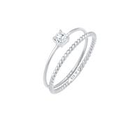 Elli Zirkonia Gedreht Twisted 2er Set 925 Silber 56 mm Damen