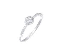 Elli Zirkonia Octagon Solitär 925 Silber 52 Damen
