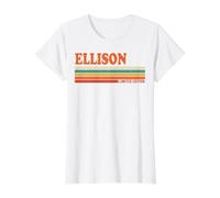 Ellison Retro personalisierter Vorname, Vintage-Streifen Preisgünstiges Grafik-T-Shirt, Damen, Weiß, XL