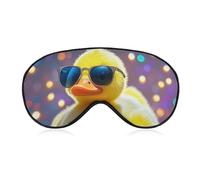 Ellow Ducky mit Sonnenbrille Augenmaske für Damen & Herren, atmungsaktive & verstellbare Augenabdeckung, ultraweiche Schlafmaske, leichte Reise-Augenbinde für Flugzeug, Nickerchen, Nachtschlaf