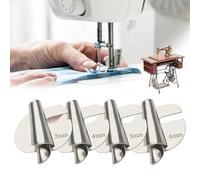 Ellxen 4 Stück Rollsaum Nähfuß,Näh Rollsaumfuß Set,Universal Nähen gerollt Hemmer Fuß,Breite Schmale Nahtführung,Rollsaum-Nähmaschinen-Nähfußsatz,Für Heimgebrauch Gewerblich (3-6 mm)