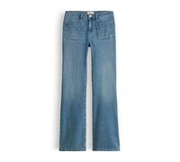 OPUS Flared Jeans mit Knopfverschluss in Jeansblau, Größe 44/32