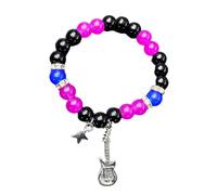 Elnwnnkc 1/2-teiliges passendes Set mit gemischten Perlen für Paare, verstellbare elastische Ketten, Armband, Ornament, Club-Anlass, Eine Größe, Wie beschrieben