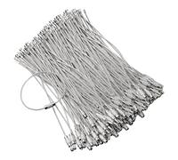 Elnwnnkc Metall-Schlüsselanhänger, Etiketten, Edelstahl, Drahtseil, Schlüsselanhänger, Ringe, Schraubenschlüsselanhänger für Outdoor, Camping, geflochtene Stahlkette, schwere Gepäck-Etikettenringe, 60
