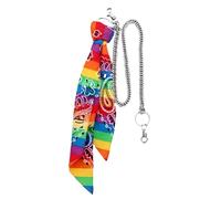 Elnwnnkc Schlüsselanhänger aus cooler Regenbogen Baumwolle, Hosenkette, einzigartiger Regenbogen Hip Hop Bandana Gürtel, Jeansketten für Männer, verleiht einen Sinn für Mode