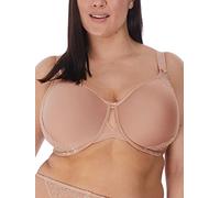 ELOMI Damen Charley Bandless Florale Spitze, Atmungsaktives Spacer-gewebe, Diamant-mesh-Detail. Bradd+ BHS T-Shirt-BH, Blickdicht, Kitz, 34GG