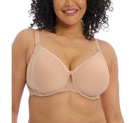 ELOMI Damen Charley Bandless Florale Spitze, Atmungsaktives Spacer-gewebe, Diamant-mesh-Detail. Bradd+ BHS T-Shirt-BH, Blickdicht, Fawn, 85G