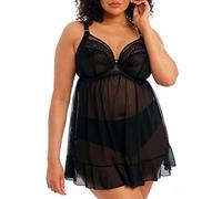 ELOMI Damen Priya Underwire Babydoll Plunge-BH, Blickdicht, Schwarz, 42