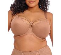 Elomi Damen Sachi Plunge BH - Auffälliges Design mit trendigen Trägerdetails Tiefer Front Plunge Baumwolle gefütterte Einsätze DD+ BHS, Café Au Lait, 75FF