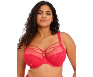 Elomi Damen Sachi Strappy Underwire Bra Plunge-BH, Durchsichtig, Rotes Konfetti, 70K