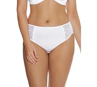 Elomi Damen-Slip, Übergröße, Katzenmotiv, Weiss/opulenter Garten, XXL