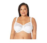 ELOMI Damen Women's Morgan Banded Bra: Comfort & Support. Three-Section Cup, Side Frame, Stretch Lace. Dd+ Bras Vollschalen BH, Weiss/opulenter Garten, 95G