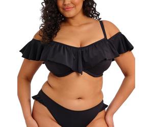 Elomi Plain Sailing Bardot Ruffle Underwire Bikini Top (ES7283),34GG,Black