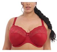 Elomi Women's Morgan Underwire Banded Stretch Lace Bra Full Coverage, Opaque, Haute Red, 36H US