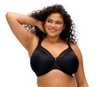 ELOMI Women's Plus Size Smooth Underwire Molded Bra, Black, 32HH