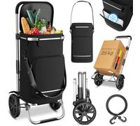 Eloneo Einkaufstrolley faltbar und extrem leicht - nur 2,3 kg, 43 l, separate Kühltasche & Spanngurt 1 St Aufbewahrungslösung