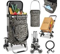 Eloneo Einkaufstrolley Treppensteiger mit Kühltasche, 43 l, 3+3 Rad-System, abnehmbare Tasche 1 St Aufbewahrungslösung