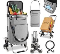 Eloneo Einkaufstrolley Treppensteiger mit Kühltasche, 43 l, 3+3 Rad-System, abnehmbare Tasche 1 St Aufbewahrungslösung