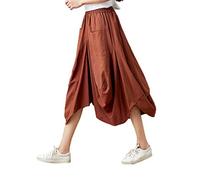 Elonglin Damen Mädchen Vintage Rock Oversize Lose Skirt Freizeit Laternenrock Ballon Tulpenrock