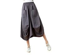 Elonglin Damen Mädchen Vintage Rock Oversize Lose Skirt Freizeit Laternenrock Ballon Tulpenrock