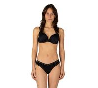 Elsie Unterhosen Damen 5er Pack Tanga mit Spitze aus Baumwolle Stretch 5x Schwarz L