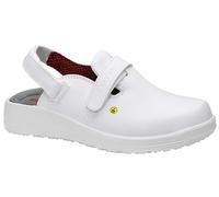 ELTEN Clog Mia White ESD SB, Damen, Textil, Stahlkappe, leicht, klassisch 38, Weiß