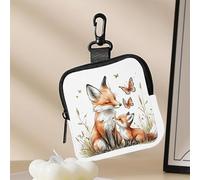 Eltern-Kind-Geldbörse Fox Zero, Mehrzweck-Leckerli-Tasche für Haustiere | Brieftaschen-Organizer für Snacks, Ohrhörer und kleine Gegenstände, niedliches Geschenk für Tierliebhaber