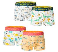 ELUTONG Jungen Boxershorts,Baumwoll Weicher Unterhosen für 6-8 Jahre 4er Pack（Dinosaurier）