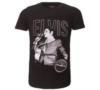 Elvis Presley Live-Auftritt T-Shirt - Offizielles Merchandise Größe: M Grau