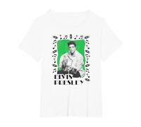 Elvis Presley Official Elvis Folk T-Shirt, Damen Große Größen, Weiß, 2X