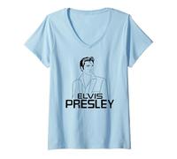 Elvis Presley Official Profile T-Shirt mit V-Ausschnitt