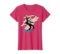 Elvis Presley Offizieller Signature-Tanz T-Shirt, Damen, Rot Meliert, 3XL