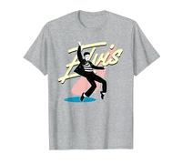 Elvis Presley Offizieller Signature-Tanz T-Shirt, Herren, Grau Meliert, L