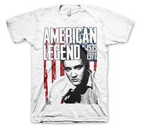 ELVIS PRESLEY Offizielles Lizenzprodukt American Legend Herren T-Shirt (Weiß), X-Large