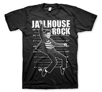 ELVIS PRESLEY Offizielles Lizenzprodukt Jailhouse Rock Herren T-Shirt (Schwarz), Medium