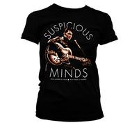 ELVIS PRESLEY Offizielles Lizenzprodukt Suspicious Minds Damen T-Shirt (Schwarz), Large