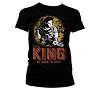 ELVIS PRESLEY Offizielles Lizenzprodukt The King of Rock 'n Roll Damen T-Shirt (Schwarz), X-Large