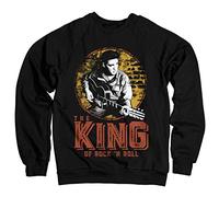 ELVIS PRESLEY Offizielles Lizenzprodukt The King of Rock 'n Roll Sweatshirt (Schwarz) Medium