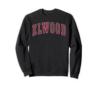 Elwood Indiana Souvenir College Style Red Text Sweatshirt