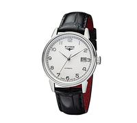 Elysee Herrenuhr Vintage Master Automatic 40 5 ATM Herren Datumsanzeige Silber/Leder schwarz 80559, 80560, 80595, 80597, 80562, 80558, 80596