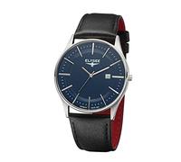 Quarzuhr Diomedes II, Lederarmband , Elysee , Herren , Schwarz