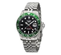 Elysee GMT Pro Ceramic - 80590 - Herrenuhr mit Keramik-Lünette, Edelstahlarmband, Datumanzeige - Wasserdicht bis 20 ATM