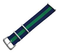 Elysee Uhrenarmband - Mehrfarbiges Natoband aus Nylon mit Dornschließe, Blau/Grün - 22 mm