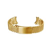 EMAIGlPO 18 mm Edelstahl-Uhrenarmband, passend for Omega Seamaster, Metallarmband mit gebogenem Ende(Gold)