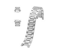 EMAIGlPO Armband Kerbe Präzisionsstahl 20 * 12 MM 22 * 14 MM Uhrenarmband Armband Faltschließe Passend for Cartier Pasha Edelstahl-uhrenarmband(Silver,20.12mm)