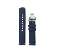 EMAIGlPO Fit for TIMEX T49905 T49963 T49953 for Citizen Fit for Hamilton Wasserdichtes Nylon-Canvas-Leder-Modeuhrenarmband 20 mm Herren-Khaki-Armband(Blue-silver Folding)
