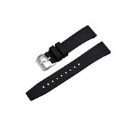 EMAIGlPO Fkm Gummi-Uhrenarmband, 20 mm, 22 mm, Uhrenarmband, Fluorkautschuk, passend for traditionelles Tauchuhren-Zubehör(Black,20mm)
